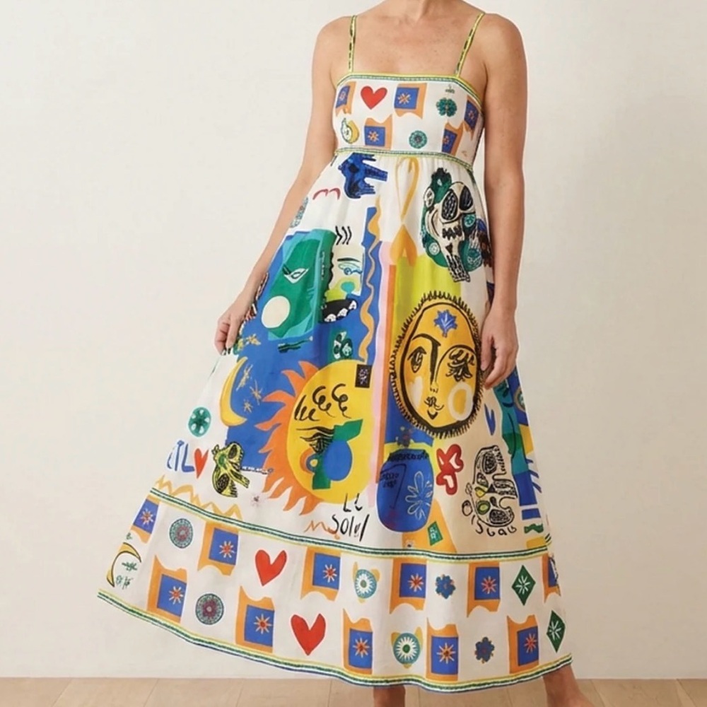 Multicolor Soliel Eclectic Printed Sundress Size Medium